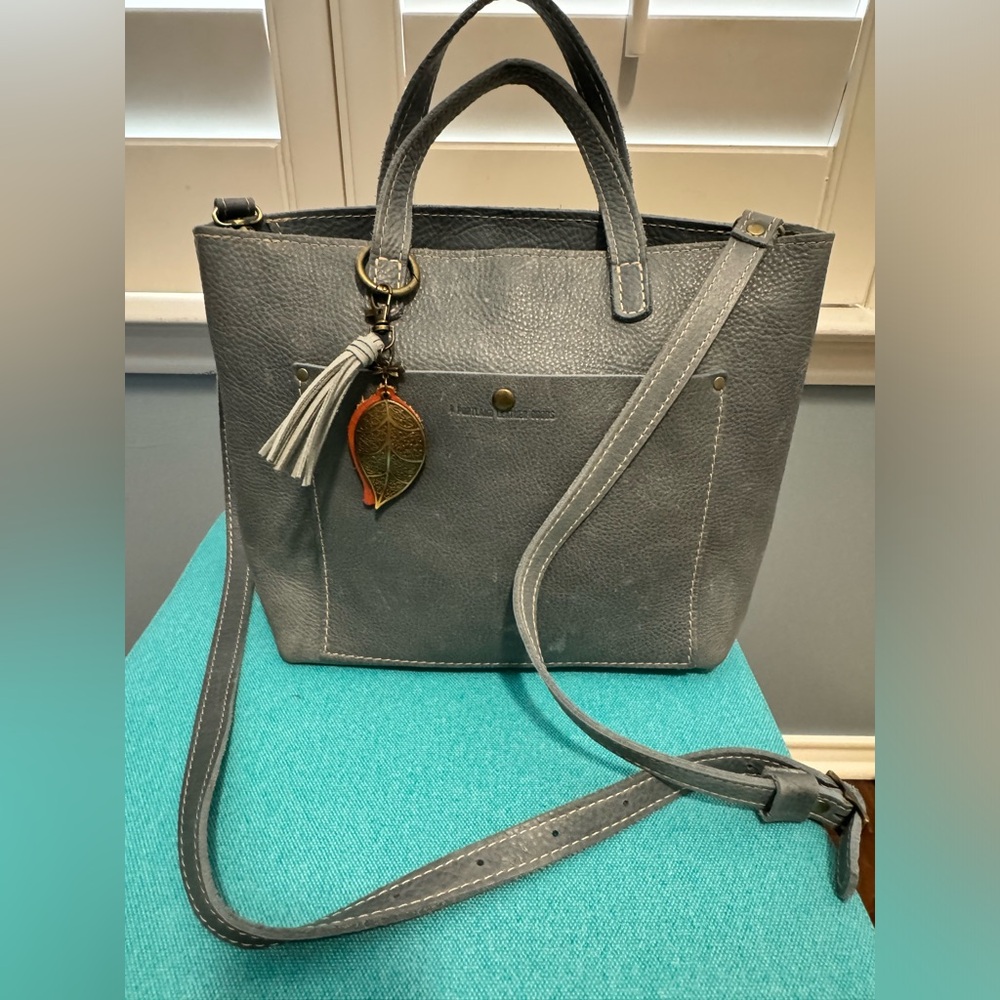 Portland Leather (PLG) Blue Steel Medium Tote GUC